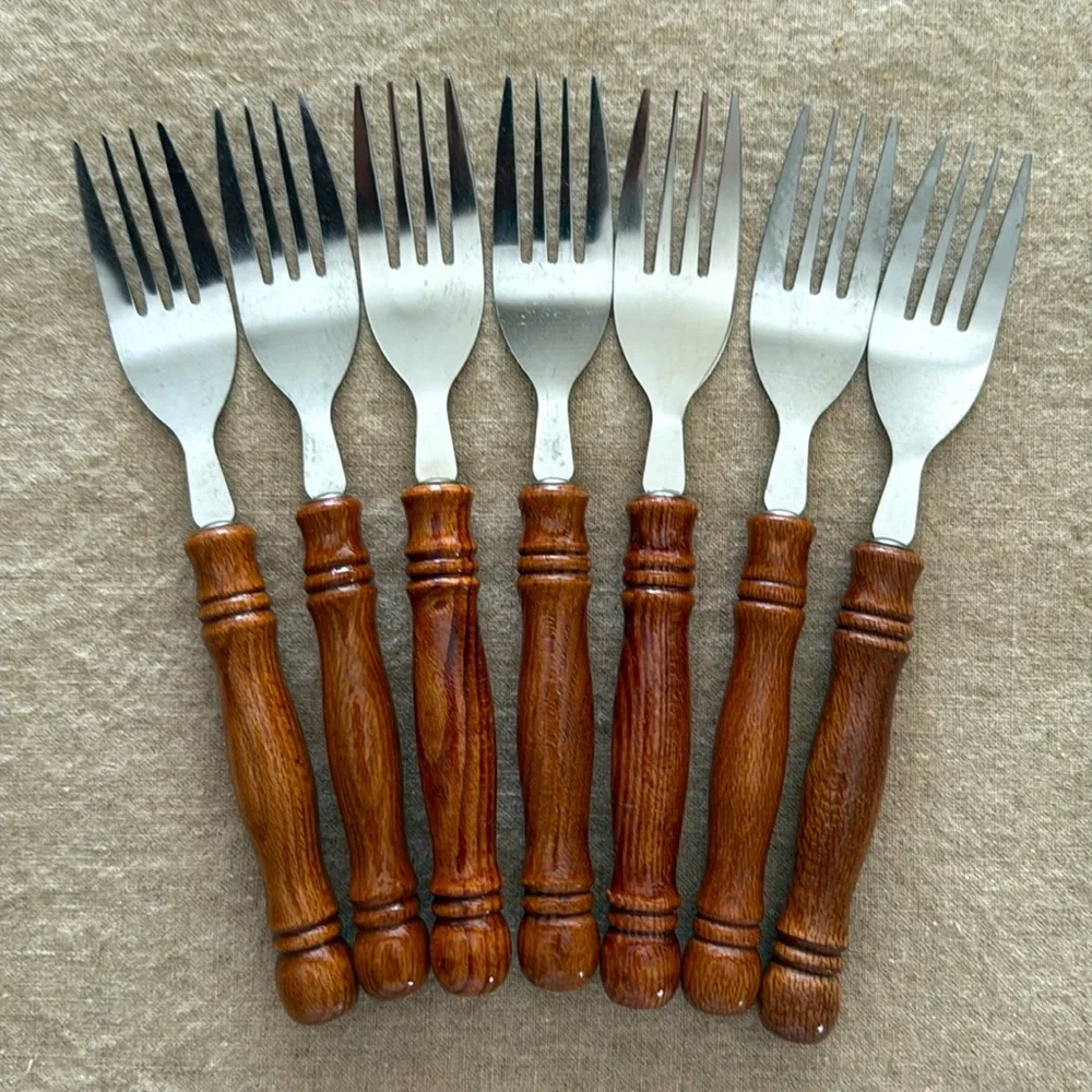 VTG | Wooden Handle Stainless Steel Flatware🍴